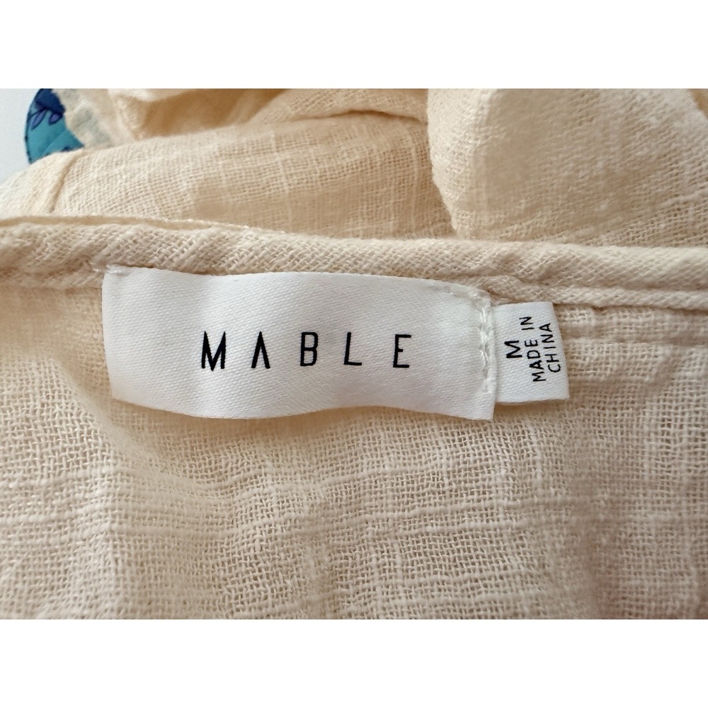 Anthropologie Maeve Gauze Duster M Tie Front Ecru  Ruffle Maxi Cottagecore - Picture 9 of 11